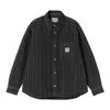 Carhartt Work In Progress Rylan Stripe Cotton Denim Button-up Shirt Jacket In Black