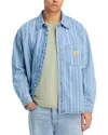 Carhartt Striped Cotton Shirt Jacket With Chest Pocket In Blue