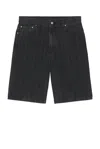 Carhartt Work In Progress Rylan Loose Fit Stripe Cotton Denim Shorts In Black