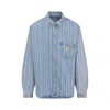 Carhartt Striped Cotton Shirt Jacket With Chest Pocket In Blue