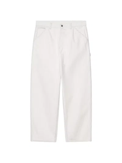 Carhartt Organic Cotton Cargo Trousers With Single Knee In White