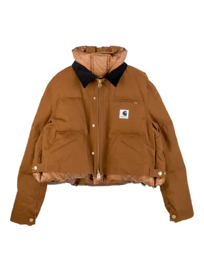 Carhartt Sacai Collar Patch Jacket In Brown