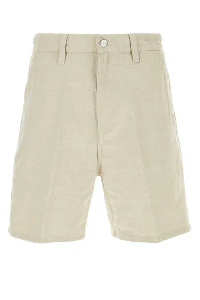 Carhartt Sand Cotton Blend Walter Single Knee Short In Beige O Tan