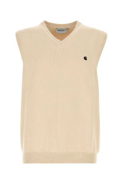 CARHARTT SAND COTTON MADISON VEST SWEATER