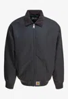 Carhartt Black Grey Nylon Santa Fe Alumni Jacket In Gray