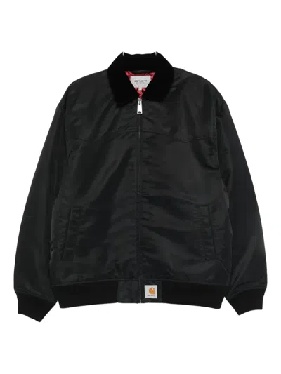 Carhartt Santa Fe Corduroy-collar Bomber Jacket In Black