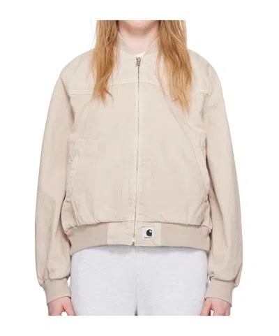 Carhartt Santa Fe Canvas Bomber Jacket In White