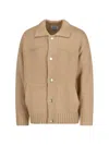 Carhartt Collared Crewneck Sweater Front Pockets In Brown