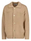Carhartt Collared Crewneck Sweater Front Pockets In Braun