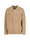 Carhartt Collared Crewneck Sweater Front Pockets In Brown