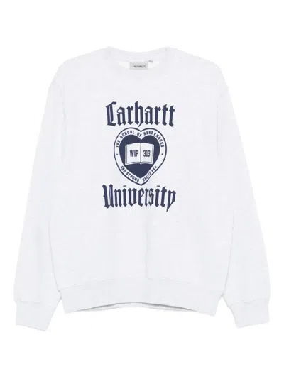 Carhartt Schooling Graphic-print Sweatshirt In White