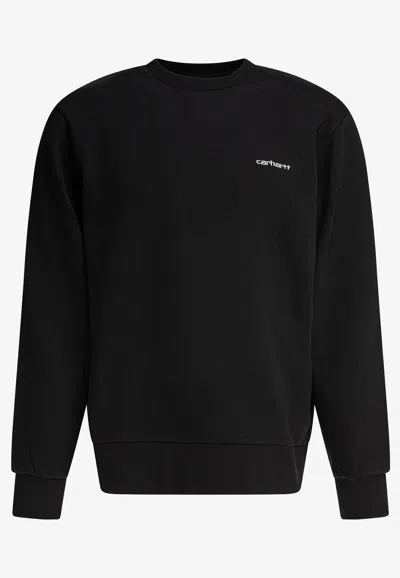 Carhartt Script Embroidered Sweatshirt In Black