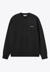 Carhartt Black Crewneck Sweatshirt With White Embroidered Logo