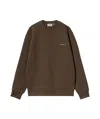 Carhartt Script Embroidered Sweatshirt In Libcrica / Air Sky