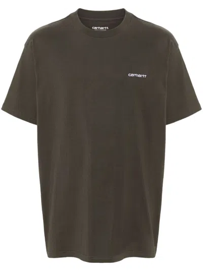 Carhartt Script Embroidery T-shirt In Green