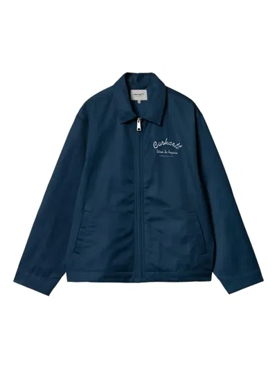 Carhartt Script-logo Work Jacket In Blue