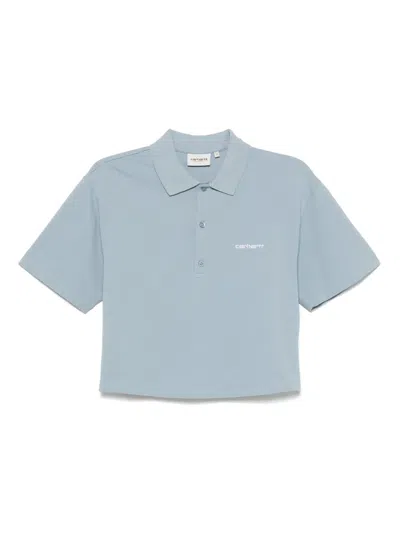 Carhartt Script Polo Top In Blue