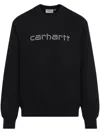 Carhartt 'rivet Script' Print Crewneck Sweatshirt In Black