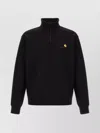 Carhartt Script Sweatshirt With Ribbed Cuffs And Hem In Black