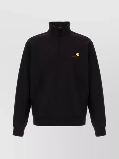 CARHARTT SCRIPT SWEATSHIRT WITH RIBBED CUFFS AND HEM