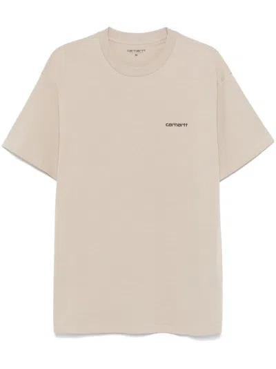 Carhartt Script T-shirt In Neutrals