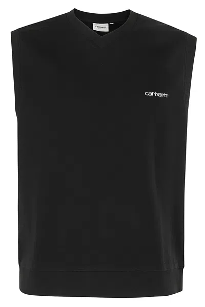 Carhartt V-neck Logo Vest In Black