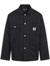 Carhartt Work In Progress Seaton Pinstripe Chore Jacket In Black