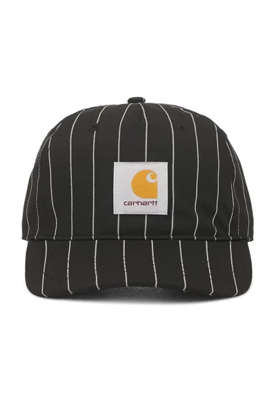 Carhartt Seaton Cap Striped Wool Blend Hat In Black