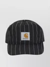 Carhartt Seaton Cap Striped Wool Blend Hat In Black