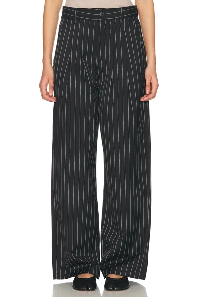 Carhartt Black & White Seaton Trousers In Black/wax