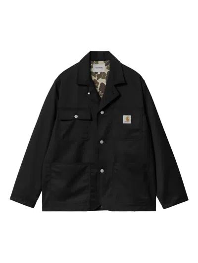 Carhartt Seaton Pocket-detail Button Shirt Jacket In Black