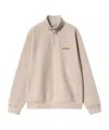 Carhartt Wip Logo Embroidered Half-zipped Sweatshirt In Neutral