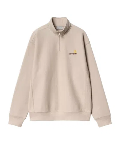 CARHARTT CARHARTT WIP LOGO EMBROIDERED HALF-ZIPPED SWEATSHIRT