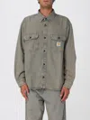Carhartt Oversized Shirt Crafted From Sandblasted Cotton Denim In Blue