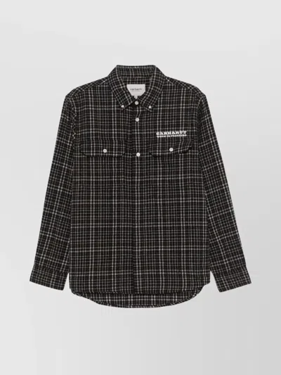 Carhartt Shirt Checked Pattern Button-down Collar In Black