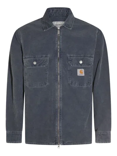 Carhartt Shirt In Blue Denim With Logo And Pockets