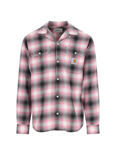Carhartt Shirt L/s "blanchard" In Pink