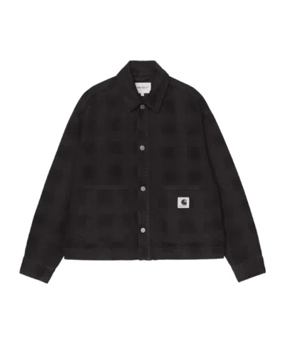 Carhartt W Everson Square Pattern Shirt Jacket In Black