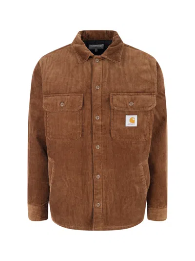 Carhartt Wip Corduroy Shirt Jacket With Flap Pockets In Brown