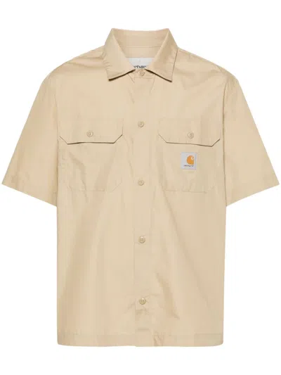 Carhartt Shirt With Logo In Brown
