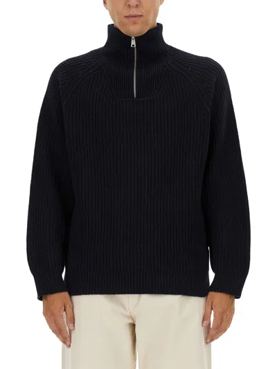 Carhartt Shirt With Zip. In Blue