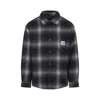 Carhartt Plaid Wool Blend Button-up Shirt With Classic Detailing In Black