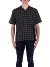 Carhartt Work In Progress Furoshiki Camp Shirt In Nero Neri E Grigi