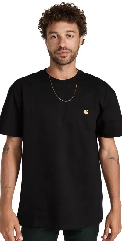 CARHARTT SHORT SLEEVE CHASE T-SHIRT BLACK/GOLD