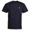 Carhartt Short Sleeve Chase T Shirt Dark Navy Gold In Blue