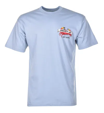 Carhartt Short Sleeve Crab Paint T Shirt Frosted Blue