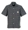 Carhartt Work In Progress Gellar Short Sleeve Cotton Jacquard Camp Shirt In Gray