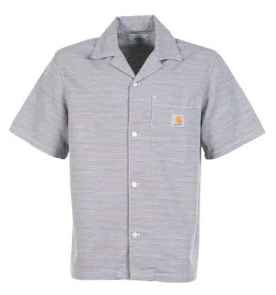 Carhartt Short Sleeve Gellar Shirt Multicoloured Rinsed In Gray