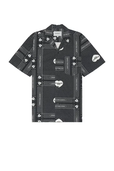 Carhartt Short Sleeve Heart Bandana Shirt In Heart Bandana Print & Black
