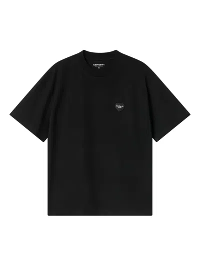 Carhartt Short-sleeve Heart-motif T-shirt In Black